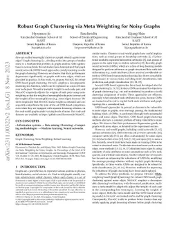 Robust Graph Clustering via Meta Weighting for Noisy Graphs