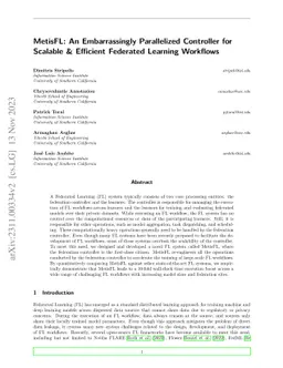 MetisFL: An Embarrassingly Parallelized Controller for Scalable &
  Efficient Federated Learning Workflows