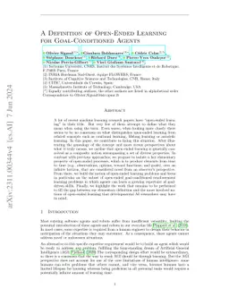 A Definition of Open-Ended Learning Problems for Goal-Conditioned Agents