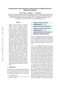Prompt-based Logical Semantics Enhancement for Implicit Discourse
  Relation Recognition