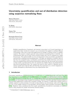 Uncertainty quantification and out-of-distribution detection using
  surjective normalizing flows