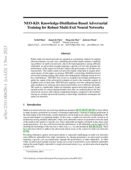 NEO-KD: Knowledge-Distillation-Based Adversarial Training for Robust
  Multi-Exit Neural Networks