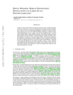 Distil-Whisper: Robust Knowledge Distillation via Large-Scale Pseudo
  Labelling