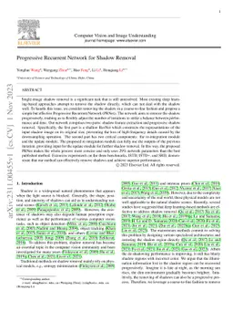 Progressive Recurrent Network for Shadow Removal