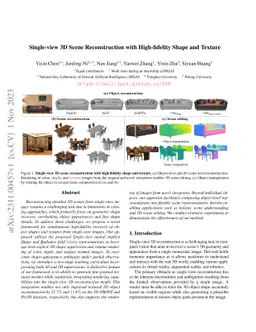 Single-view 3D Scene Reconstruction with High-fidelity Shape and Texture