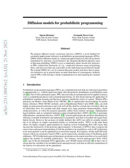 Diffusion models for probabilistic programming