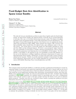 Fixed-Budget Best-Arm Identification in Sparse Linear Bandits