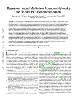 Bayes-enhanced Multi-view Attention Networks for Robust POI
  Recommendation