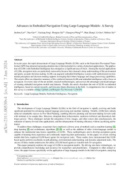 Advances in Embodied Navigation Using Large Language Models: A Survey