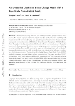 An Embedded Diachronic Sense Change Model with a Case Study from Ancient
  Greek