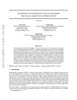 Learning to optimize by multi-gradient for multi-objective optimization