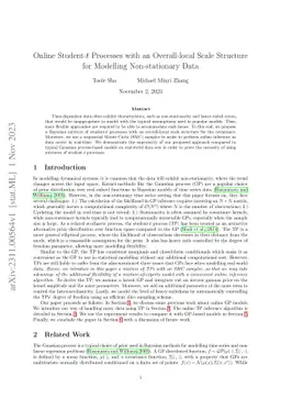Online Student-$t$ Processes with an Overall-local Scale Structure for
  Modelling Non-stationary Data