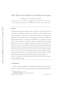MNN: Mixed Nearest-Neighbors for Self-Supervised Learning