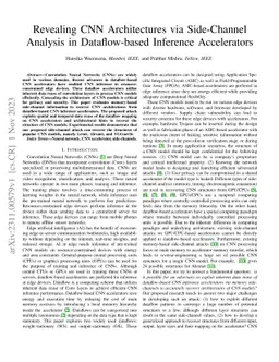 Revealing CNN Architectures via Side-Channel Analysis in Dataflow-based Inference Accelerators