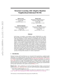 Structure Learning with Adaptive Random Neighborhood Informed MCMC