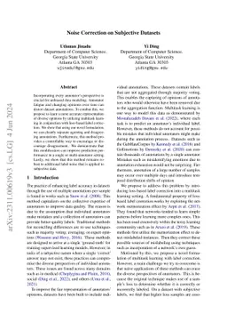 Noise Correction on Subjective Datasets