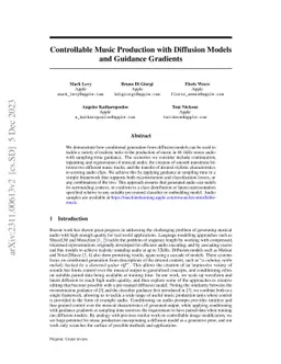 Controllable Music Production with Diffusion Models and Guidance
  Gradients