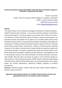 Enhancing Chemistry Learning with ChatGPT, Bing Chat, Bard, and Claude
  as Agents-to-Think-With: A Comparative Case Study