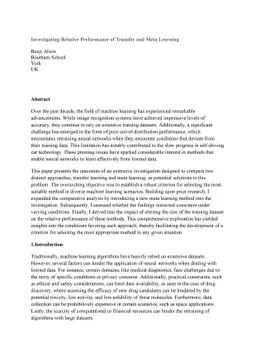 Investigating Relative Performance of Transfer and Meta Learning