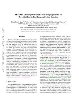 ZEETAD: Adapting Pretrained Vision-Language Model for Zero-Shot
  End-to-End Temporal Action Detection