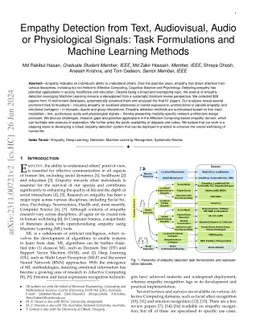 Empathy Detection from Text, Audiovisual, Audio or Physiological Signals: A Systematic Review of Task Formulations and Machine Learning Methods
