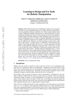 Learning to Design and Use Tools for Robotic Manipulation