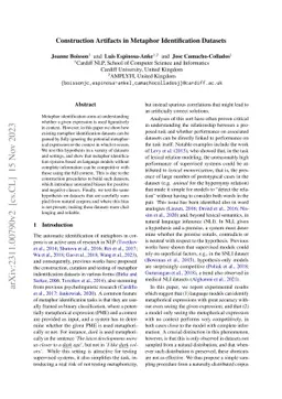 Construction Artifacts in Metaphor Identification Datasets