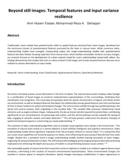 Beyond still images: Temporal features and input variance resilience