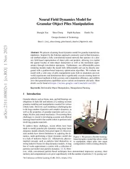Neural Field Dynamics Model for Granular Object Piles Manipulation