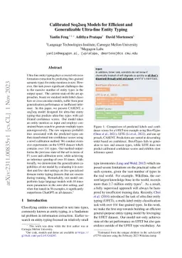 Calibrated Seq2seq Models for Efficient and Generalizable Ultra-fine
  Entity Typing
