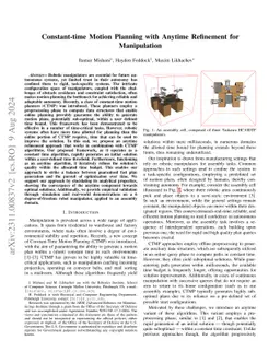 Constant-time Motion Planning with Anytime Refinement for Manipulation