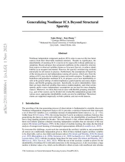 Generalizing Nonlinear ICA Beyond Structural Sparsity