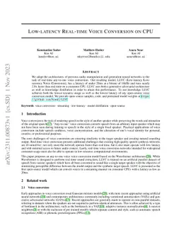 Low-latency Real-time Voice Conversion on CPU
