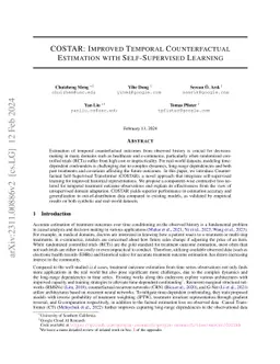 COSTAR: Improved Temporal Counterfactual Estimation with Self-Supervised
  Learning