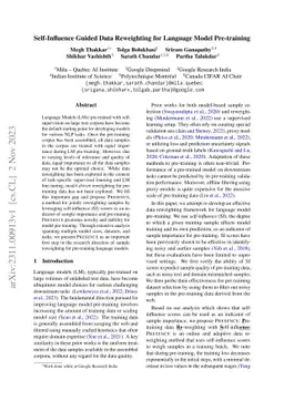 Self-Influence Guided Data Reweighting for Language Model Pre-training