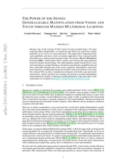 The Power of the Senses: Generalizable Manipulation from Vision and
  Touch through Masked Multimodal Learning