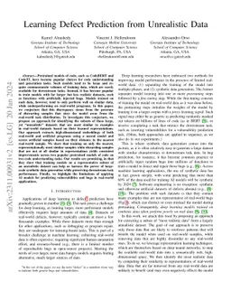 Learning Defect Prediction from Unrealistic Data