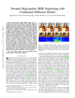 Towards High-quality HDR Deghosting with Conditional Diffusion Models