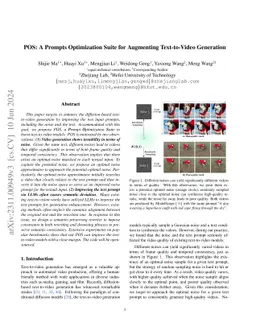 POS: A Prompts Optimization Suite for Augmenting Text-to-Video
  Generation