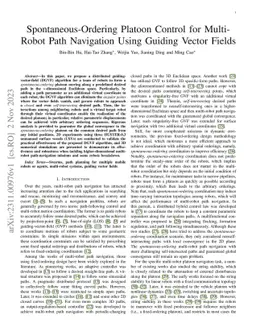 Spontaneous-Ordering Platoon Control for Multirobot Path Navigation
  Using Guiding Vector Fields