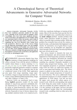 A Chronological Survey of Theoretical Advancements in Generative
  Adversarial Networks for Computer Vision
