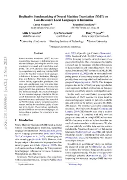 Replicable Benchmarking of Neural Machine Translation (NMT) on
  Low-Resource Local Languages in Indonesia