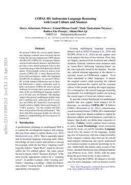 COPAL-ID: Indonesian Language Reasoning with Local Culture and Nuances