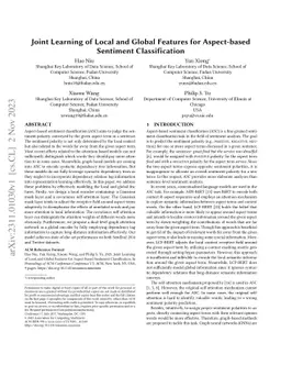 Joint Learning of Local and Global Features for Aspect-based Sentiment Classification