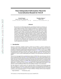 Time-Independent Information-Theoretic Generalization Bounds for SGLD