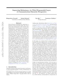 Improving Robustness via Tilted Exponential Layer: A
  Communication-Theoretic Perspective