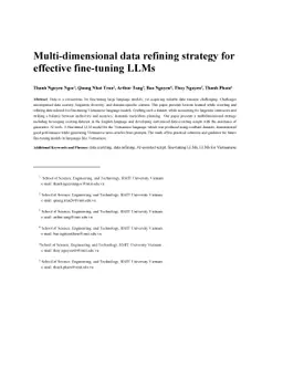Multi-dimensional data refining strategy for effective fine-tuning LLMs