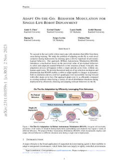 Adapt On-the-Go: Behavior Modulation for Single-Life Robot Deployment