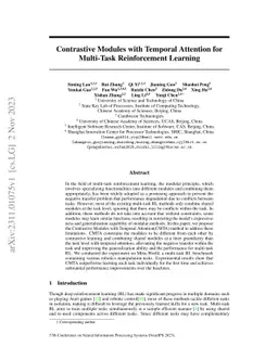Contrastive Modules with Temporal Attention for Multi-Task Reinforcement
  Learning