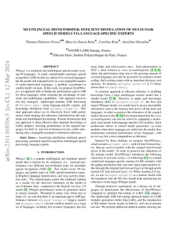 Multilingual DistilWhisper: Efficient Distillation of Multi-task Speech Models via Language-Specific Experts